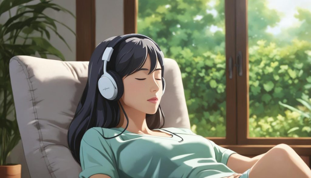relaxed woman listening to music